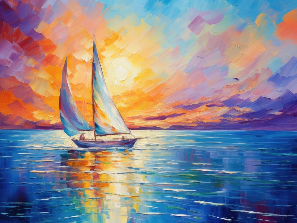 Sailboat At Sunset