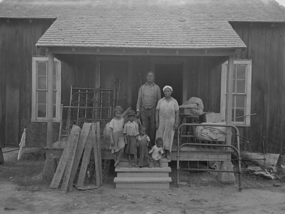 Southeast Missouri Farms, Family Of Fsa (Farm Securit, Administration) Client On Front Porch Of Their Old Home