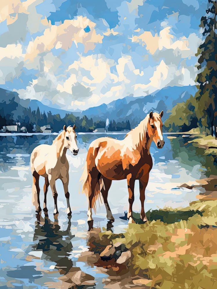 Horses Painting In Bled, Slovenia 1
