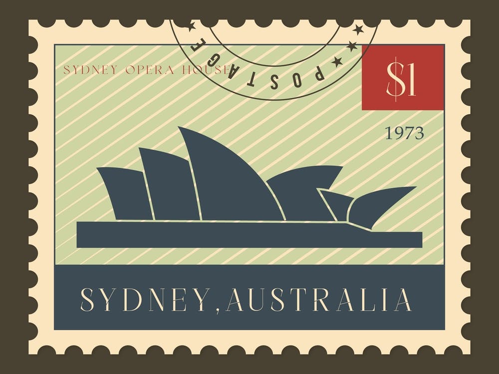 Sydney Opera House Postage Stamp Travel