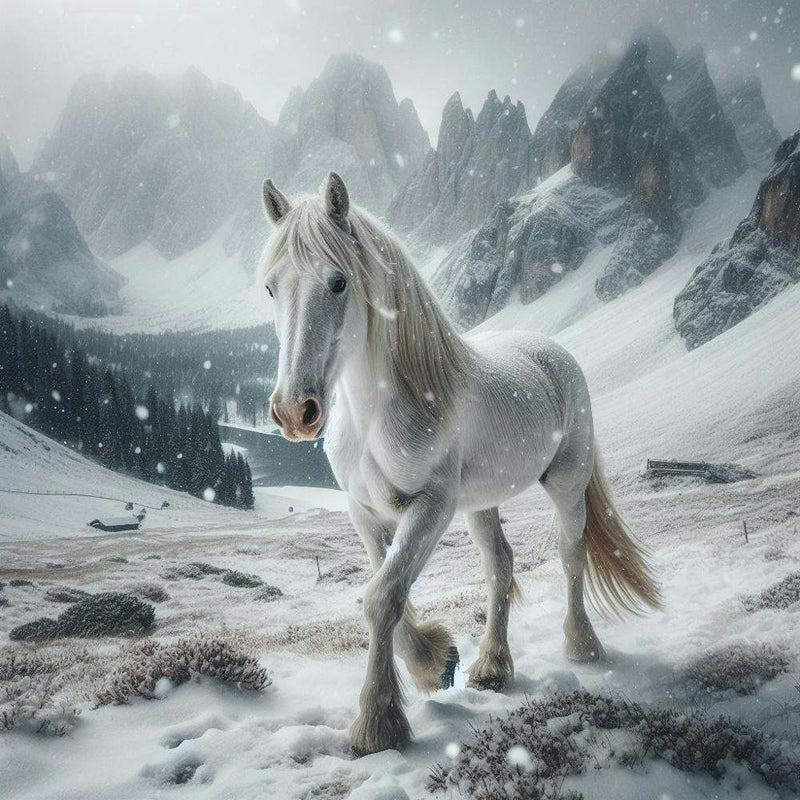 White Horse In Winter 1