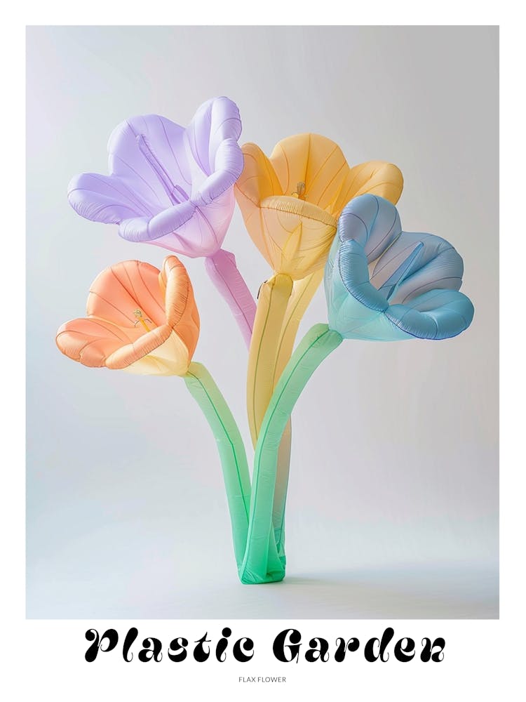 Dreamy Inflatable Flowers Poster Flax Flower