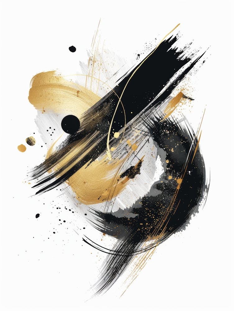 Abstract Black Gold Canvas Print 2