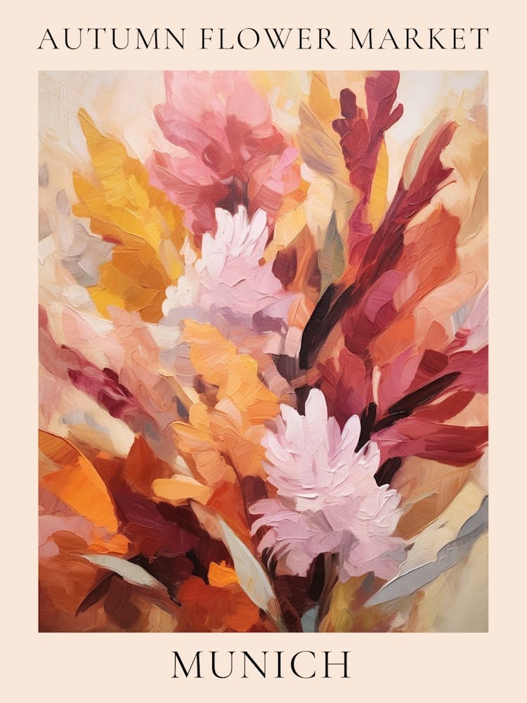 Herbstlicher Blumenmarkt Poster München