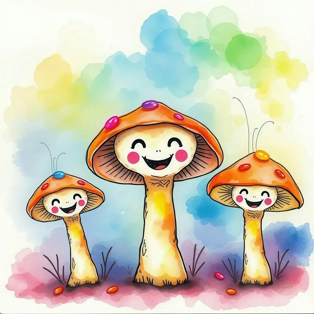Watercolor Mushroom 2