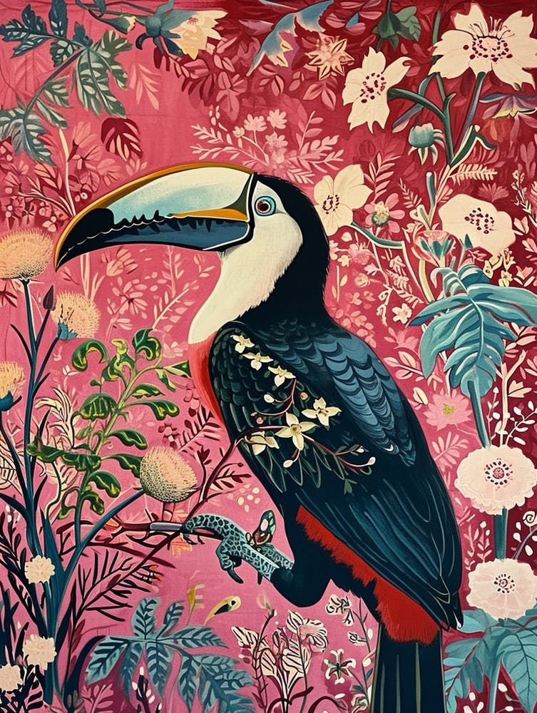 Floral Animal Painting Toucan 3
