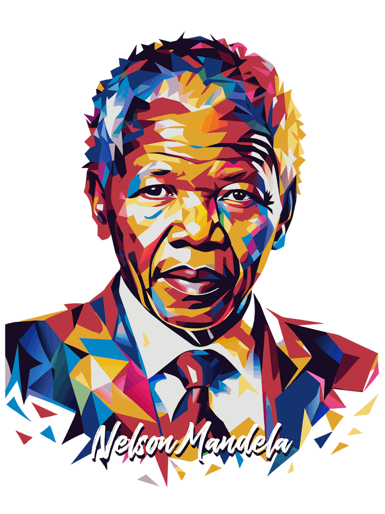 Nelson Mandela 03 Portrait WPAP Pop Art