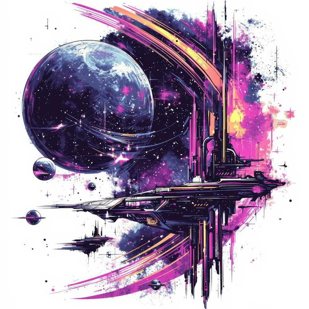 Spaceship.Generated AI. Wall 1
