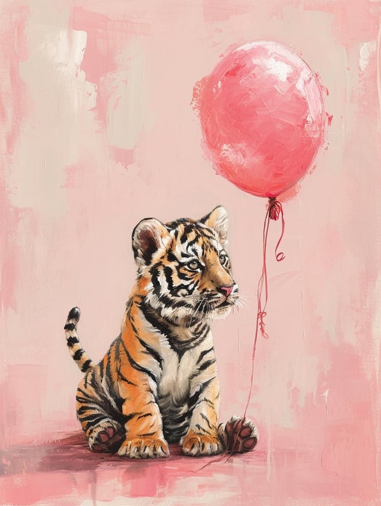Cute Tiger 2 With Balloon