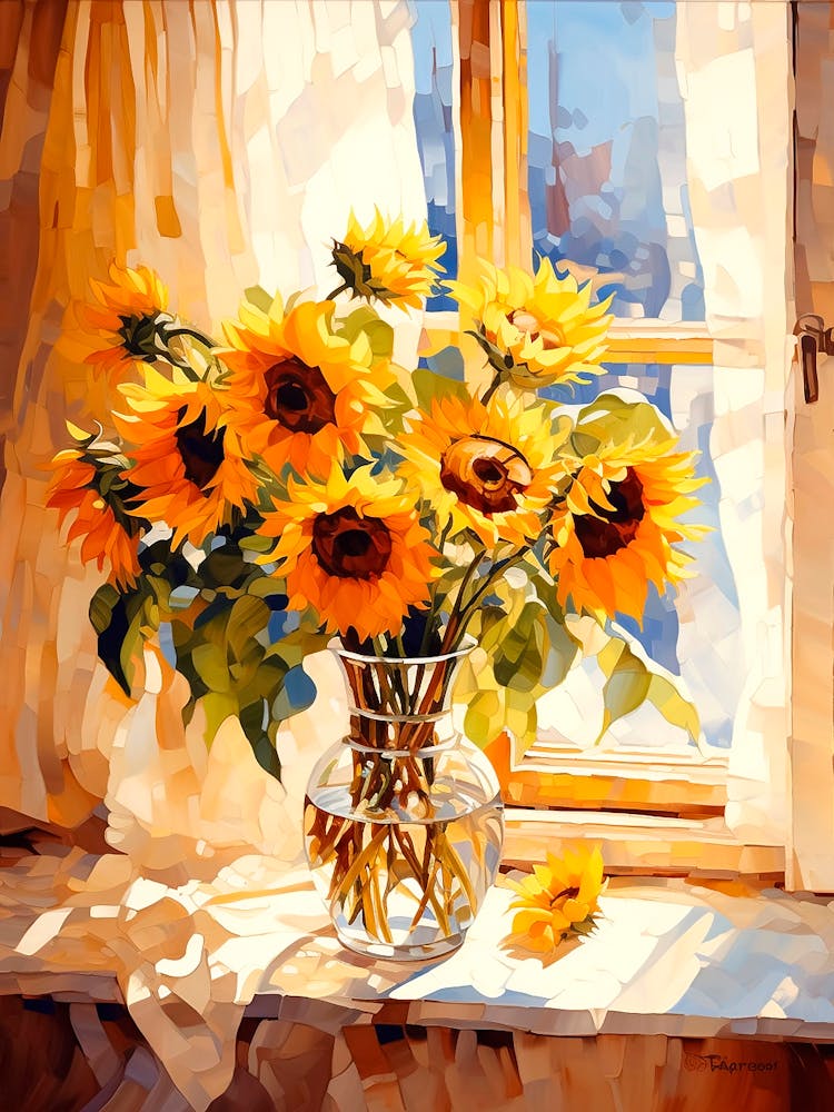 Sunflowers by the Windowsill