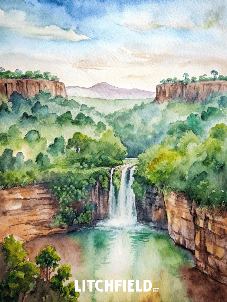 Litchfield National Park Australia watercolor painting.