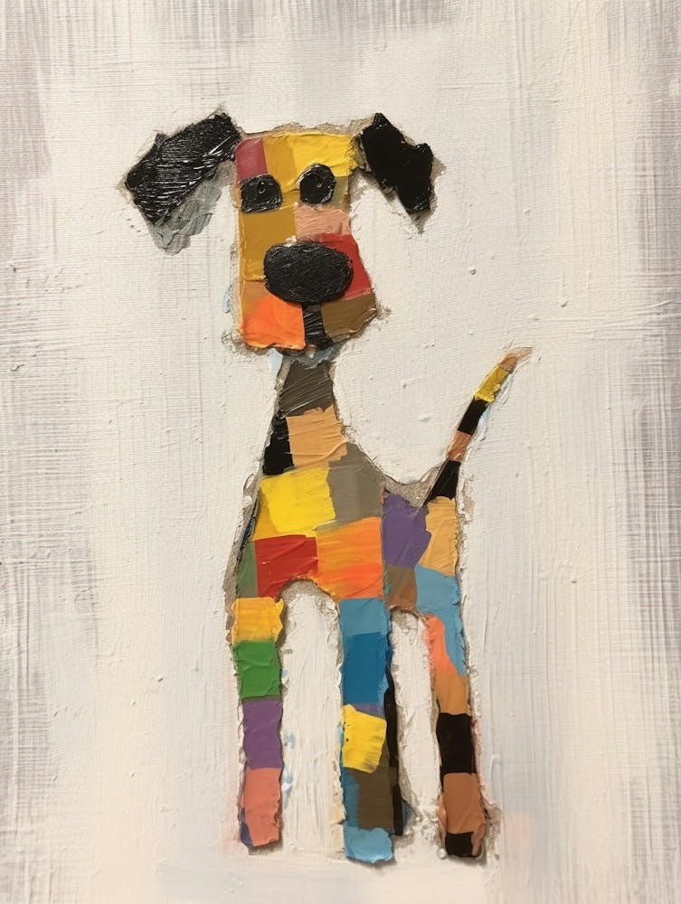 Dog Kids Patchwork Painting