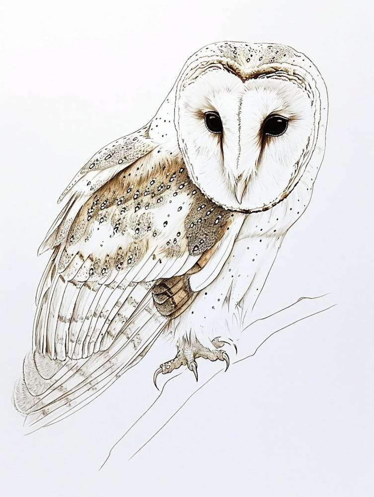 Barn Owl Drawing 4