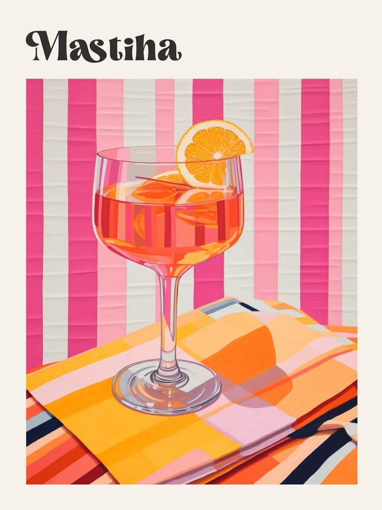 Mastiha 2 Retro Cocktail Poster