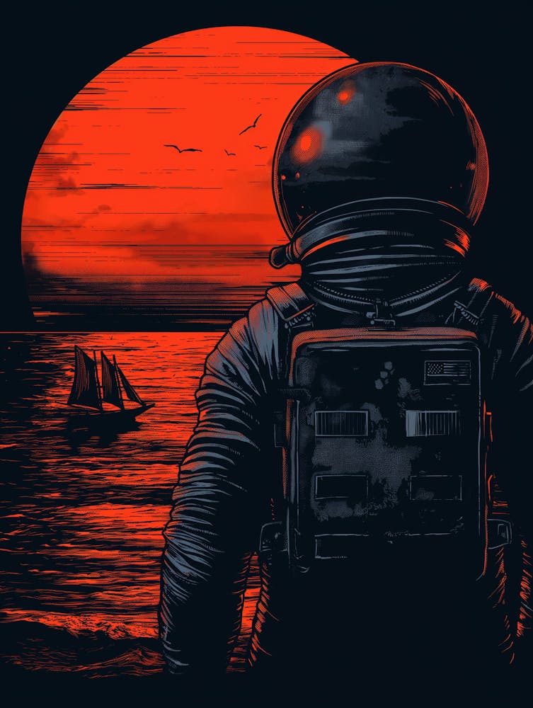 Astronaut At Sunset