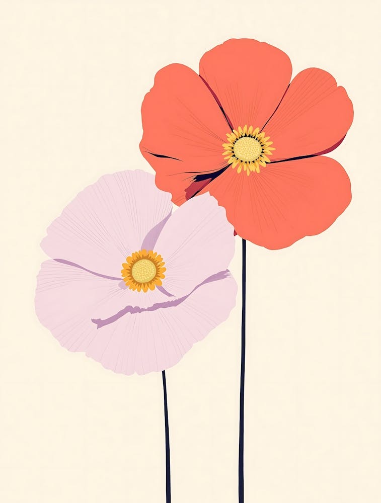 Soft Watercolor Wildflowers in Earthy Pastel Tones