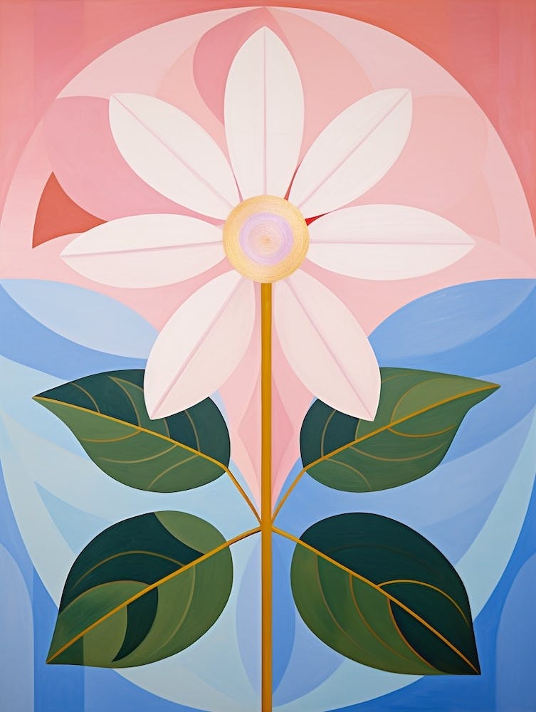 Daisy 1 Hilma Af Klint Inspired Pastel Flower Painting