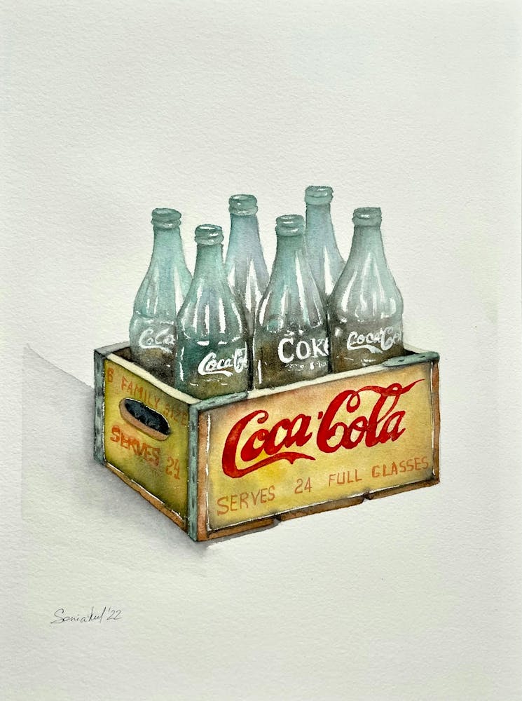 Vintage Coca Cola watercolor