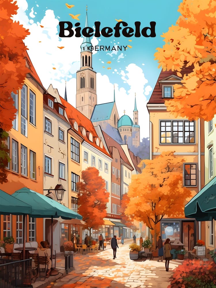 Bielefeld Germany Street view Modern Travel Art