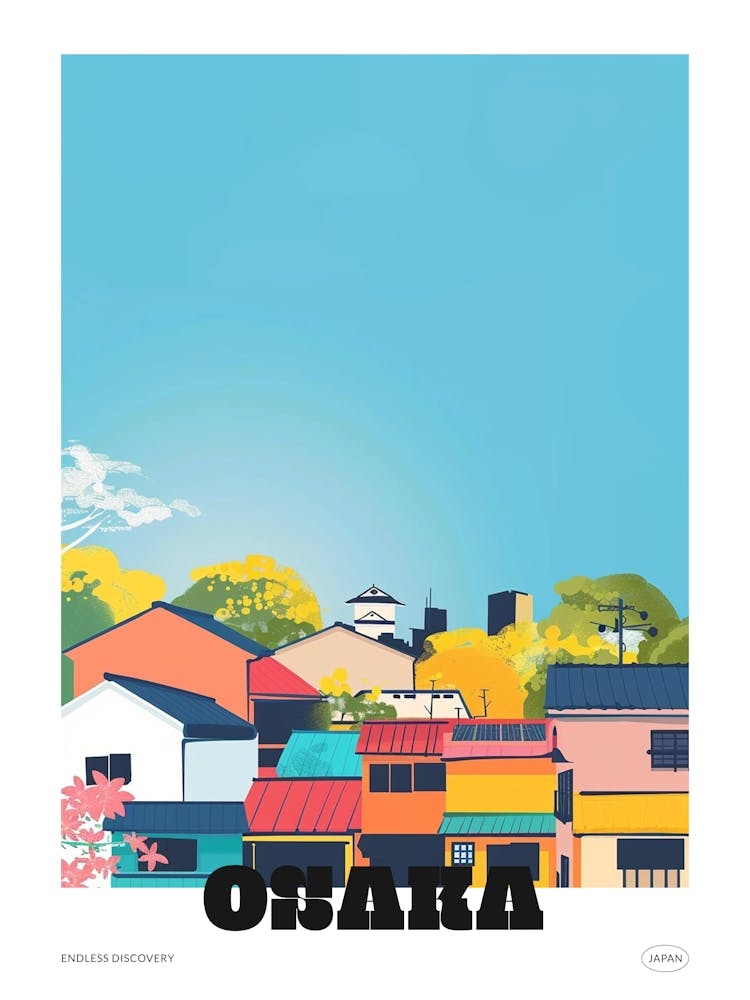 Osaka Japan 1 Colourful Travel Poster