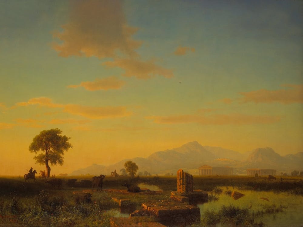Ruins Of Paestum, Albert Bierstadt