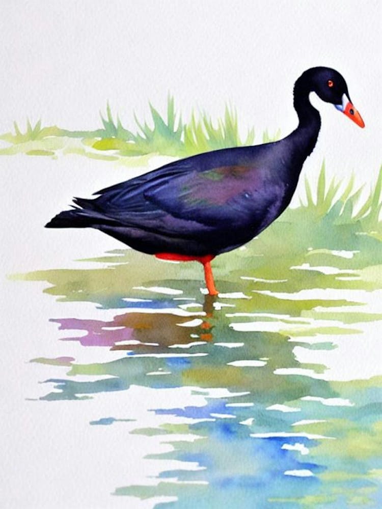 Coot Watercolour Bird
