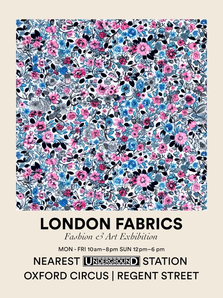 Poster Marigold Mist Bloom London Fabrics Floral Pattern 3