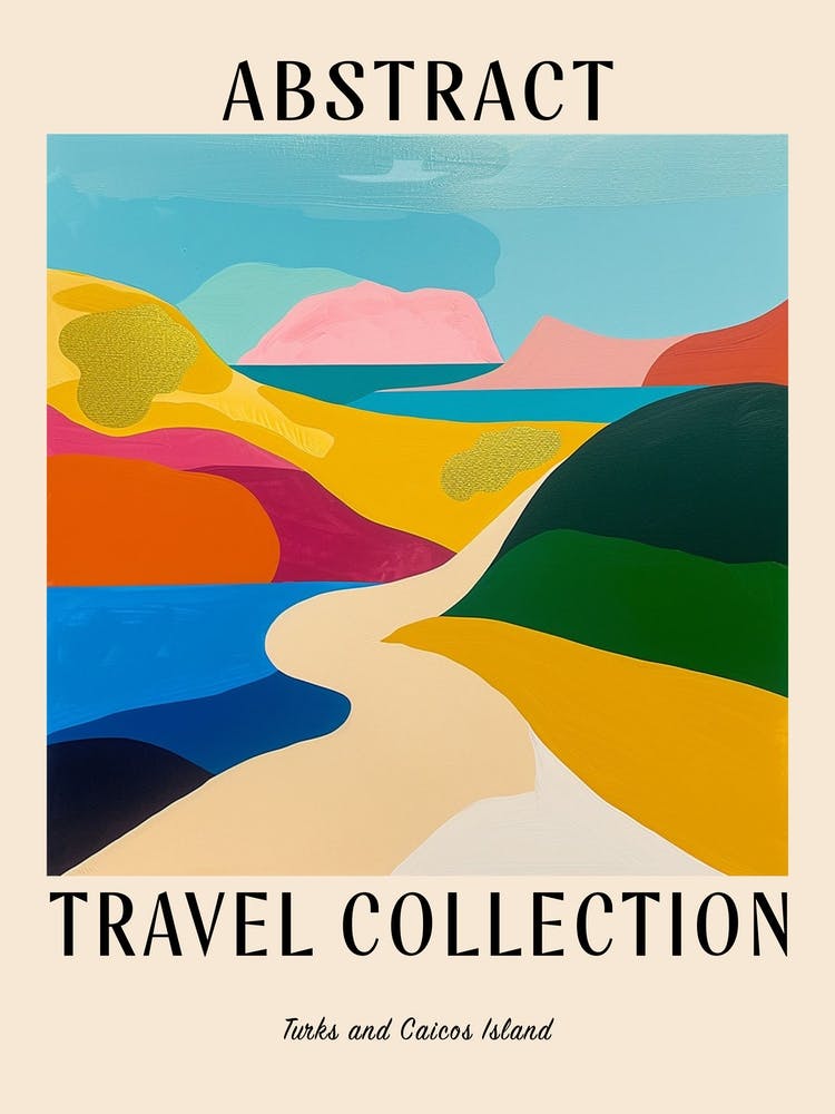 Abstract Travel Collection Poster Turks And Caicos Island 1