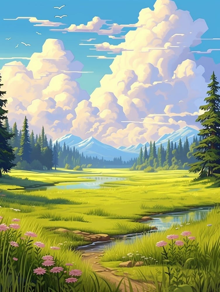 Prairie Landscape Pixel Art 4