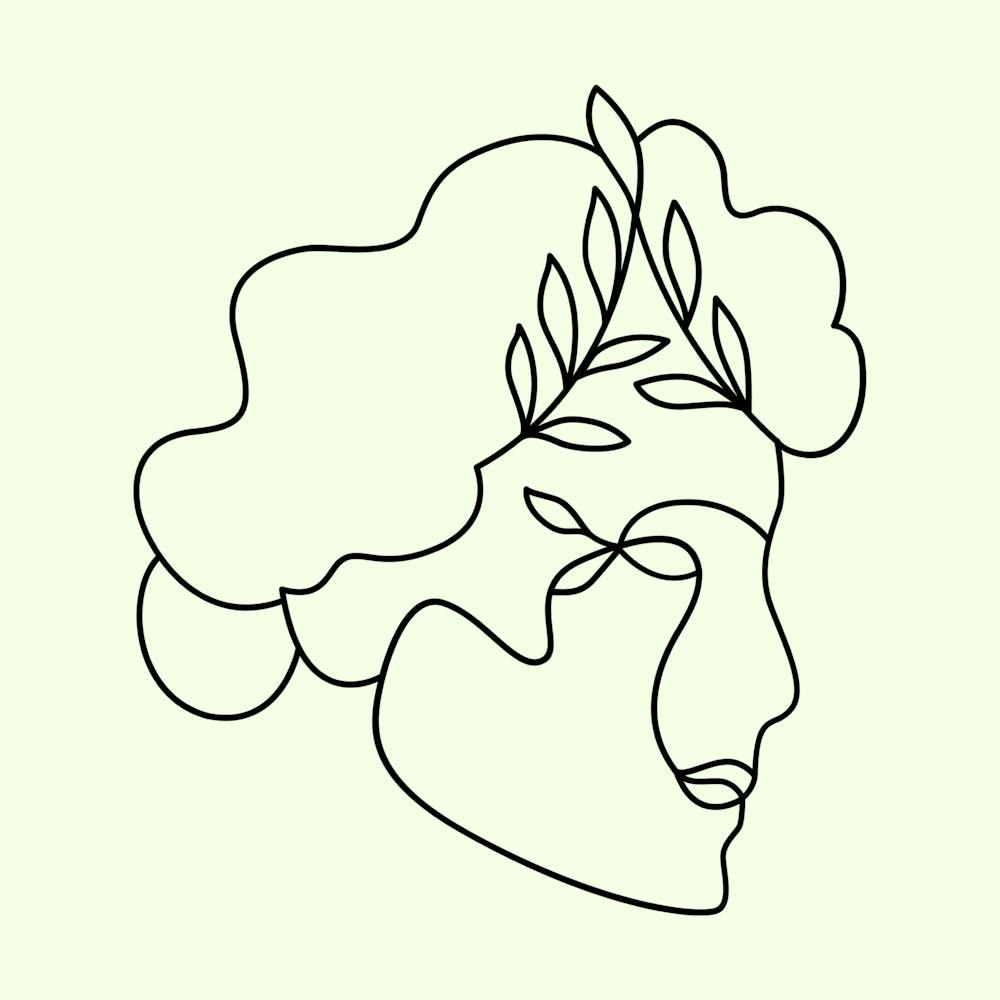 Nature Within – Abstract Botanical Face Line Art