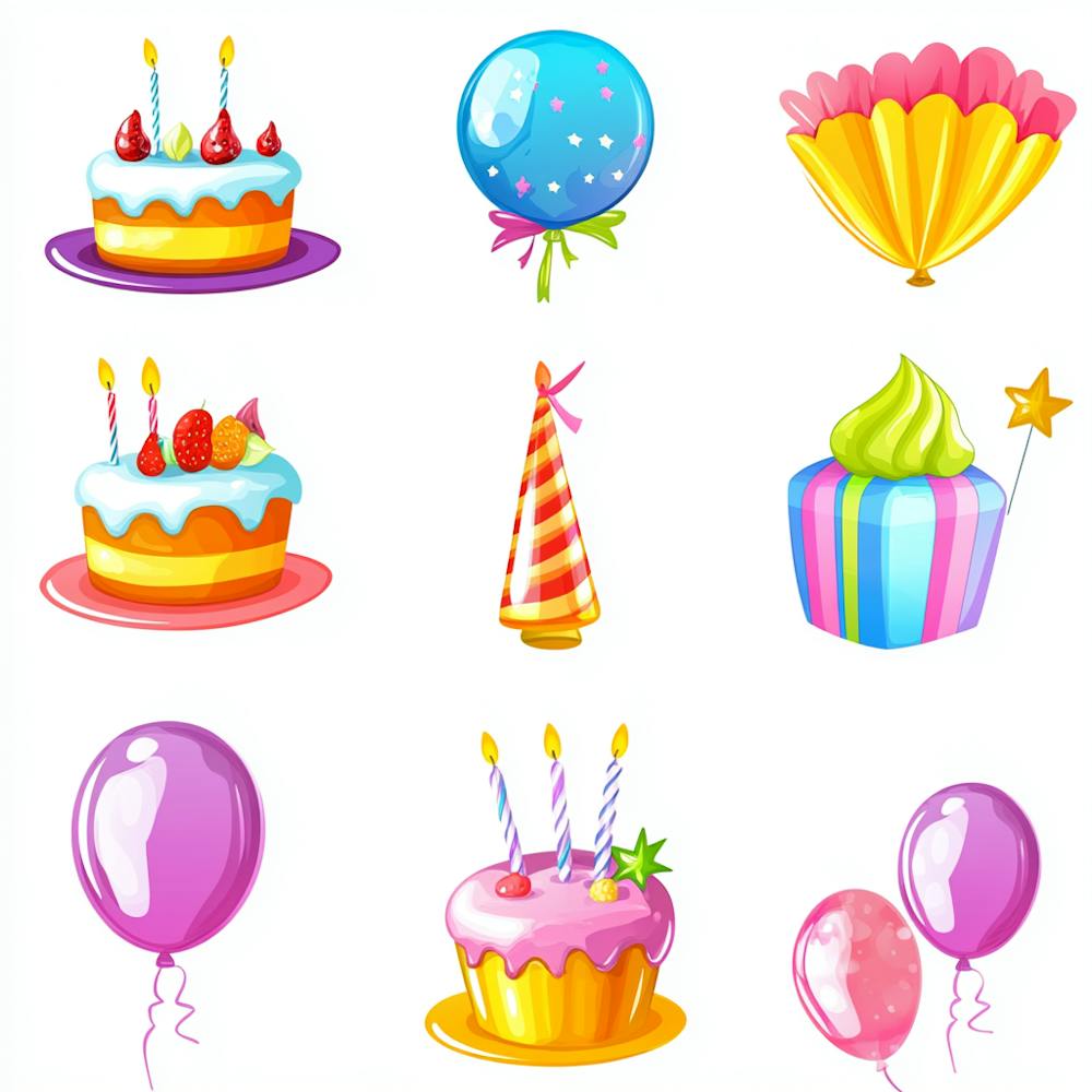 Birthday Cake And Balloons