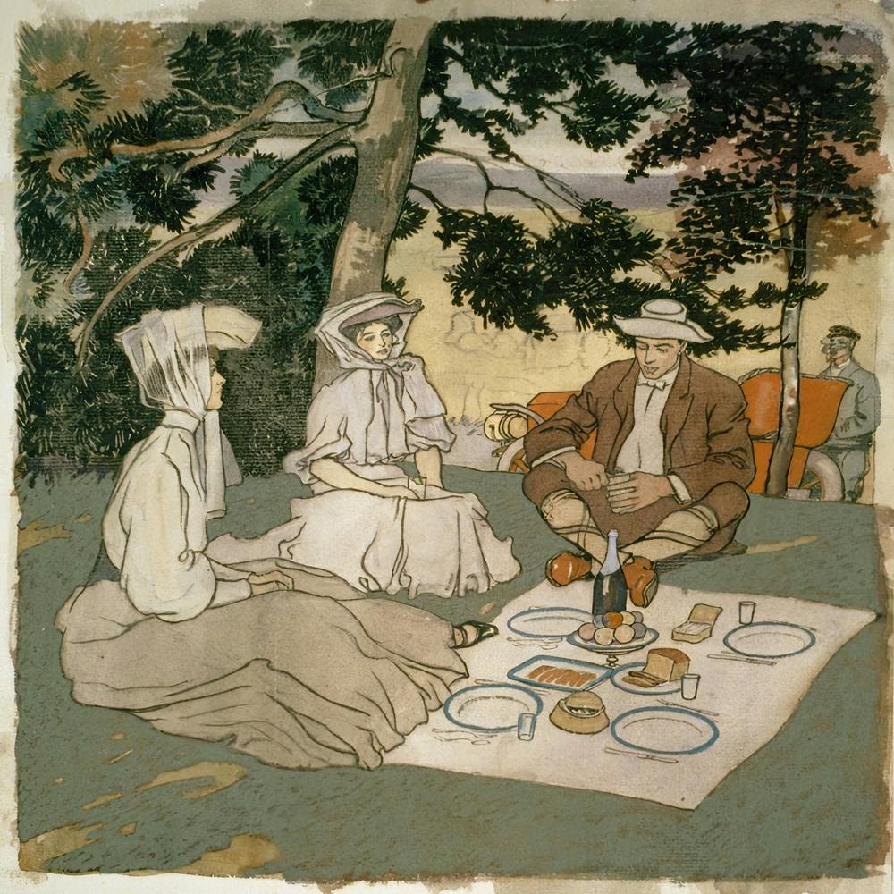 Picnic Under The Fire, Edward Penfield