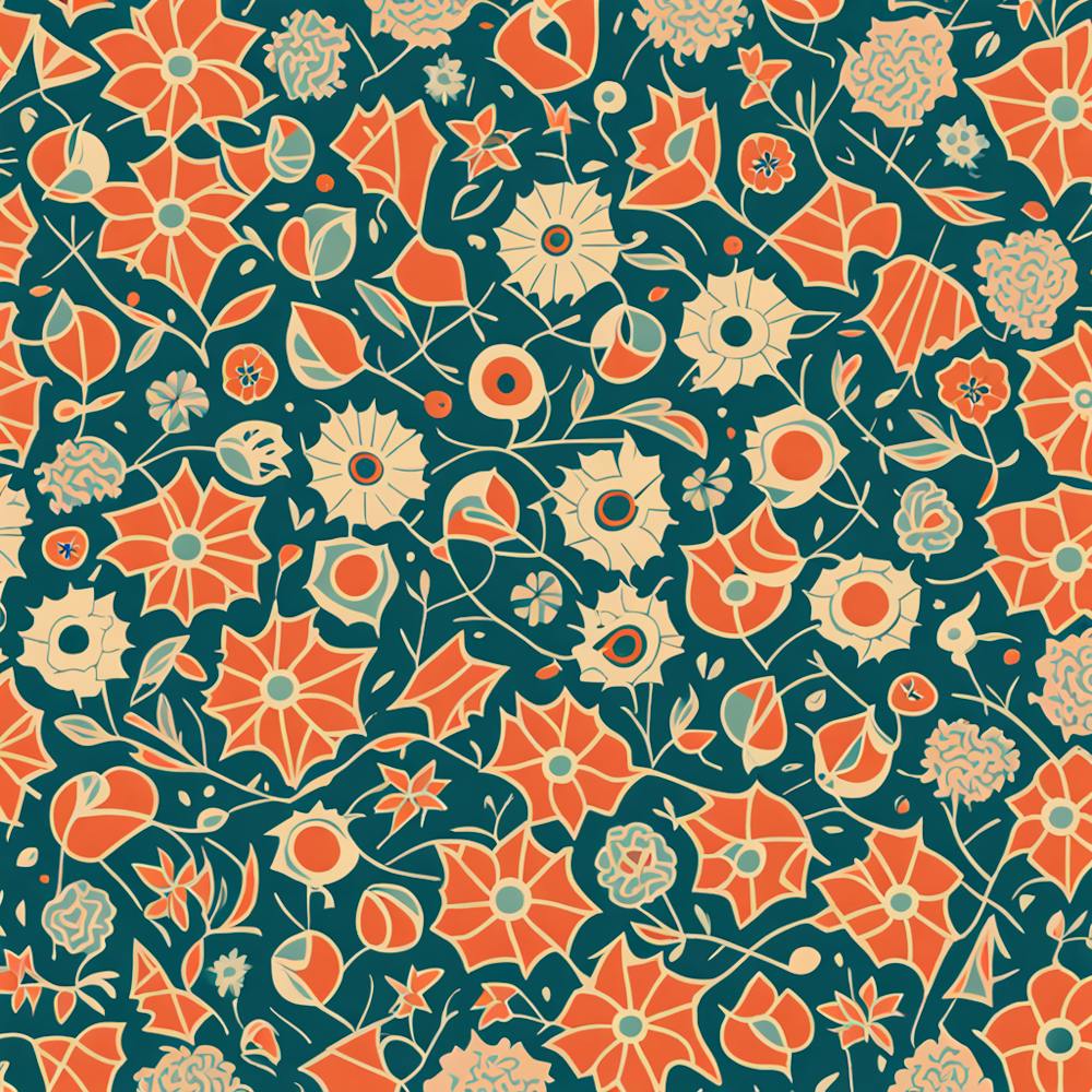 Mid Century inspired modern Seamless Pattern, 248