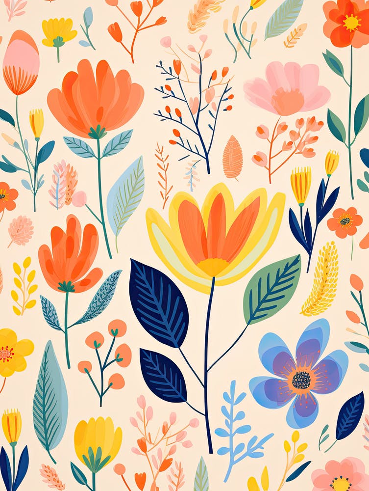 Flowers 44, Matisse style, Floral texture