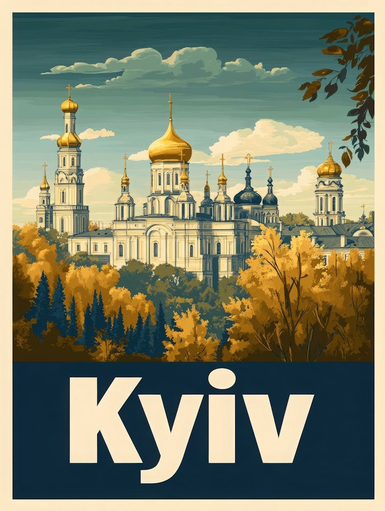 Aihrgdesign A Mid Century Modern Travel Poster For Kyiv 3