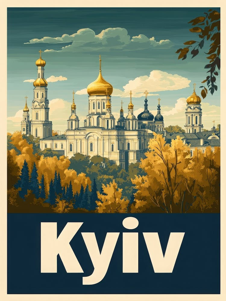 Aihrgdesign A Mid Century Modern Travel Poster For Kyiv 3