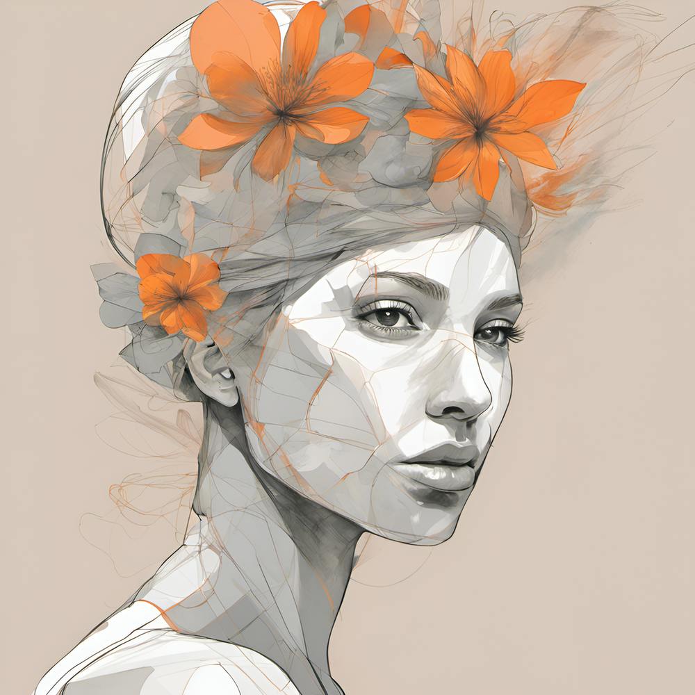 Girl With Flowers In Her Hair