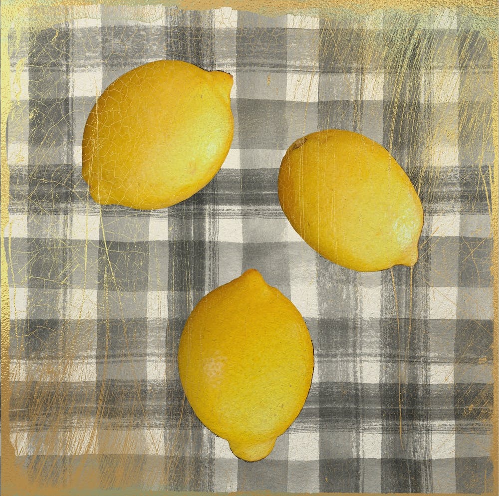 Lemons On A Checkered Tablecloth