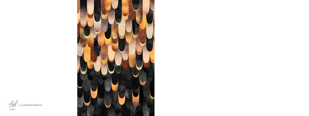 Feathered in Copper & Black