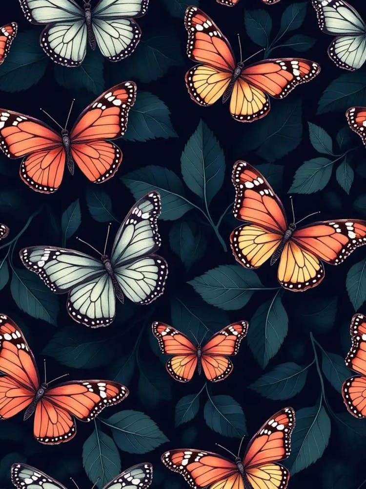 seamlesspattern of butterflys
