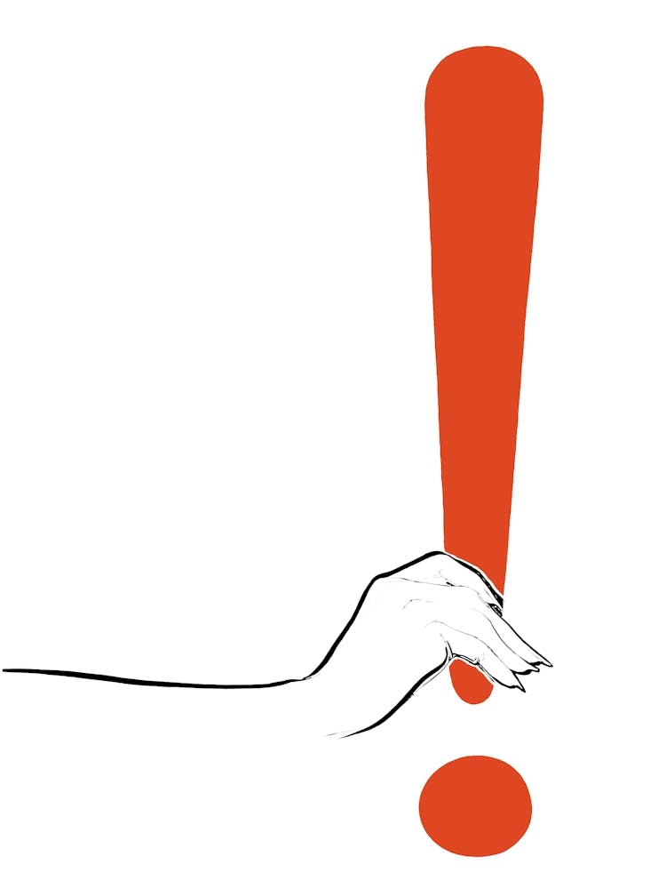 Exclamation Point, Red and White Art, Retro Vintage Fashion Poster