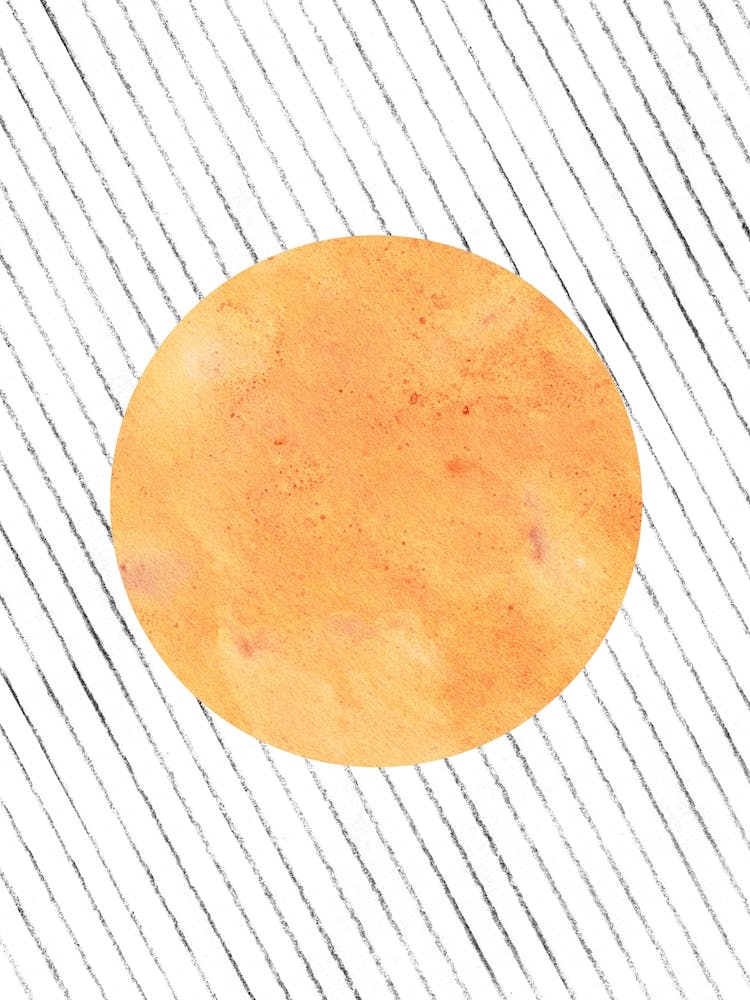 Orange circle, terracotta abstract 