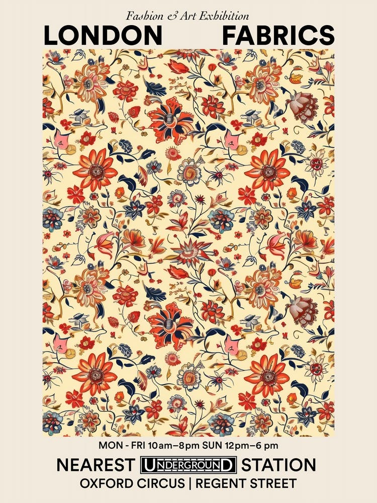 Poster Clover Chic London Fabrics Floral Pattern 4