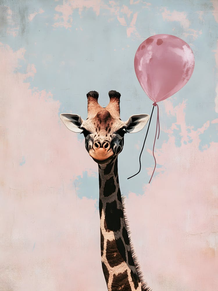 Giraffe With Balloon 1