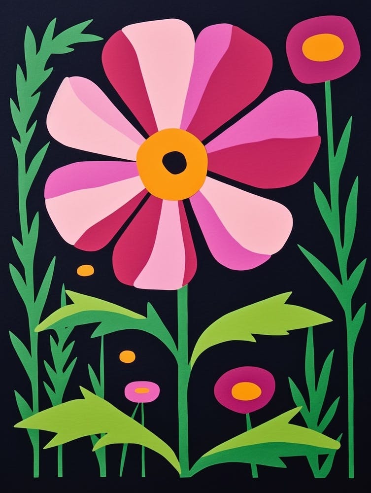 Cut Out Style Flower Art Cosmos 1
