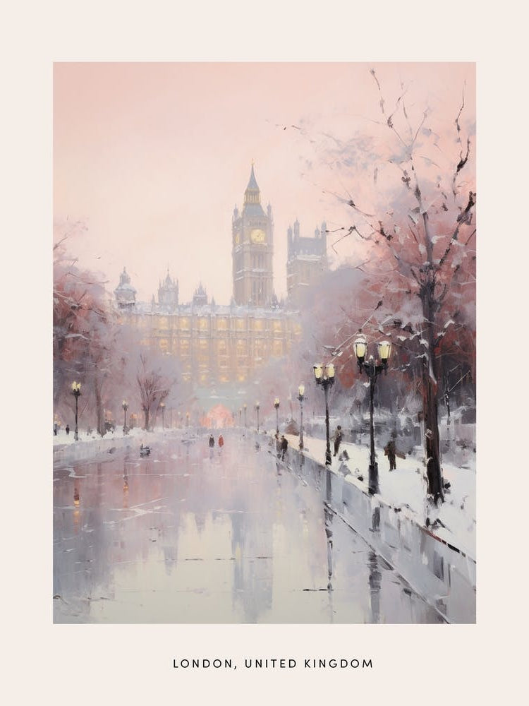 Dreamy Winter Painting Poster London United Kingdom 3