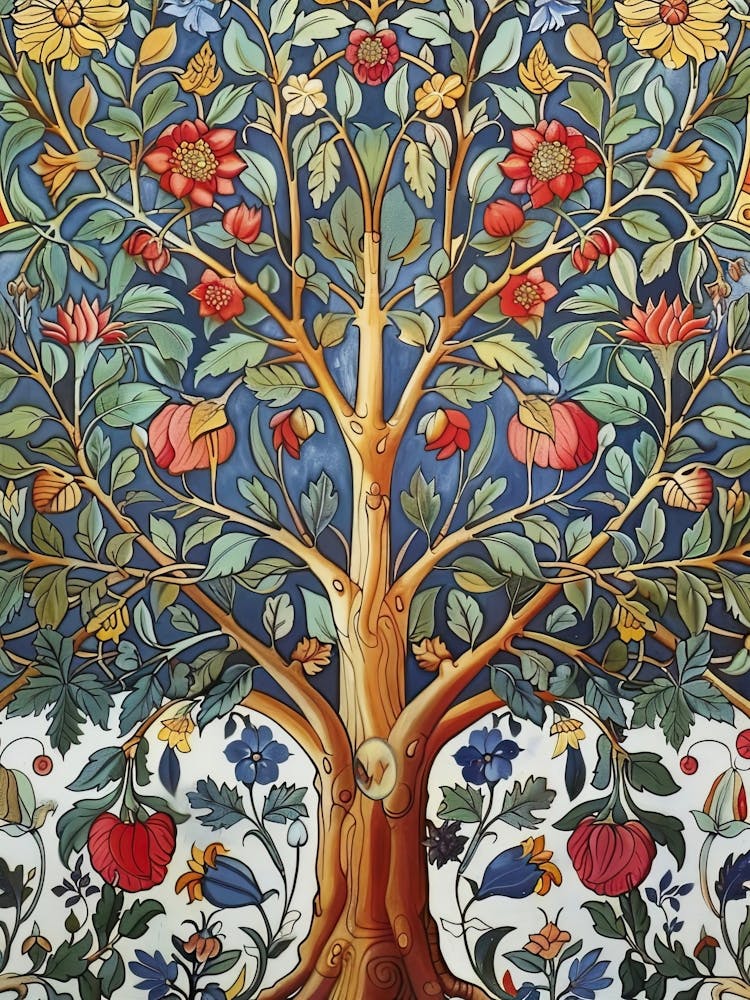 William Morris Painting Tree Of Life Botanical