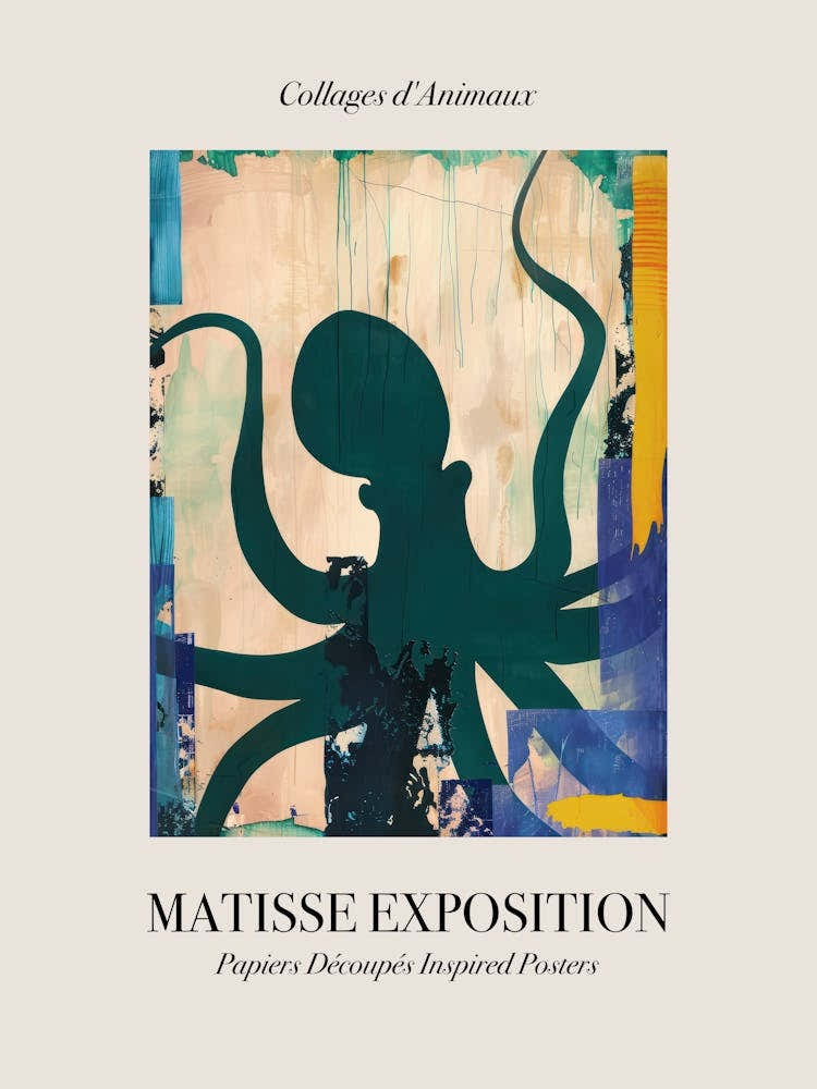 Octopus 1 Matisse Inspired Exposition Animals Poster