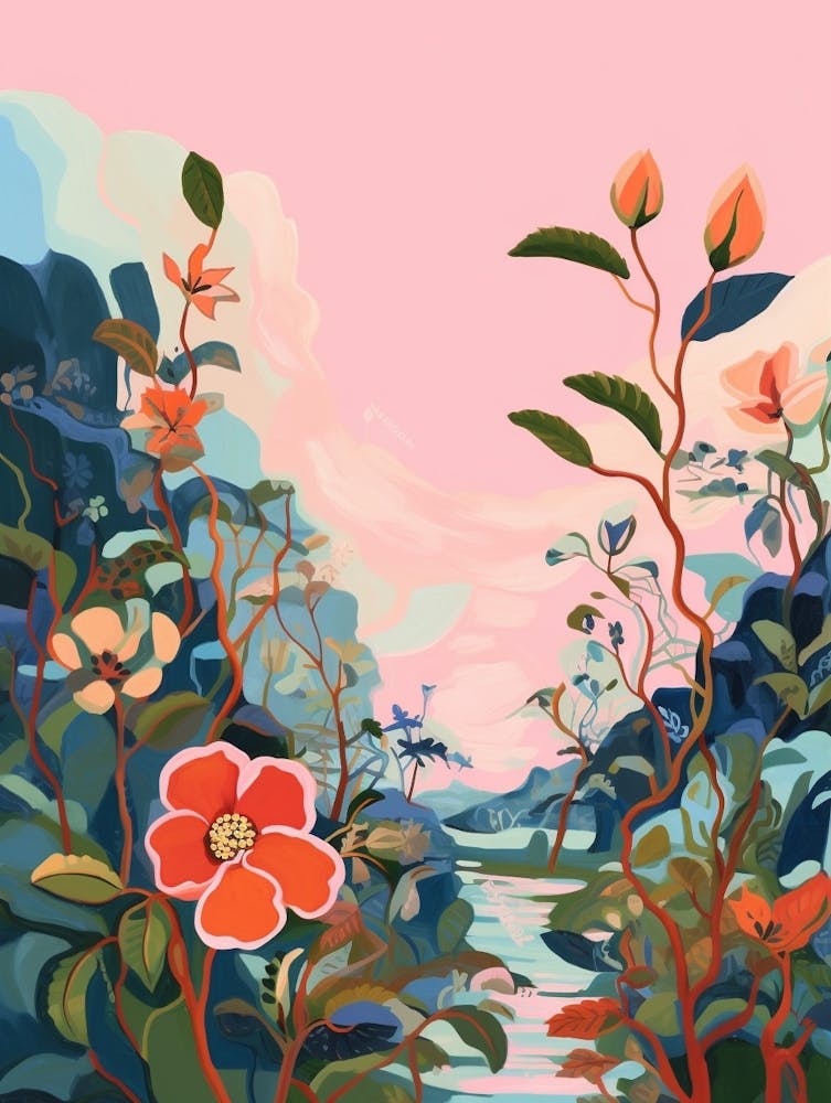 Boho Wildflower Painting Wild Rose 1