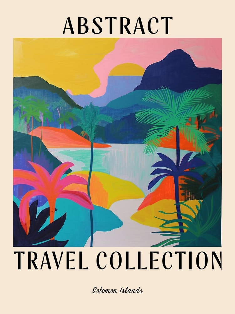 Abstract Travel Collection Poster Solomon Islands 3